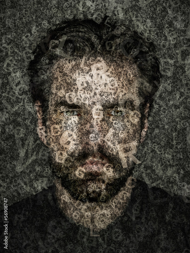 Photo: human face in letters human face in letters