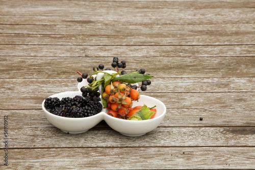 Photo: Small salad bowl with autumn fruits Small salad bowl with autumn fruits