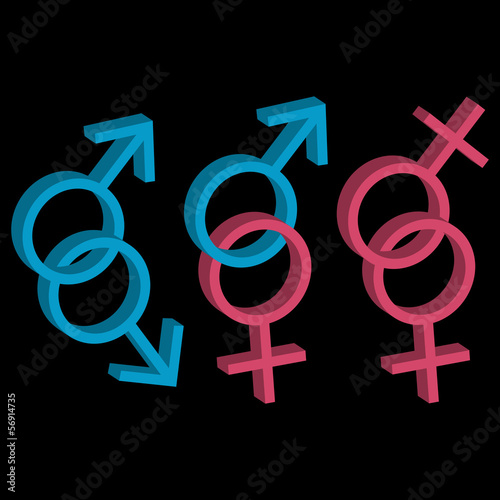 Vector: Various sexual orientations three icons Various sexual orientations three icons