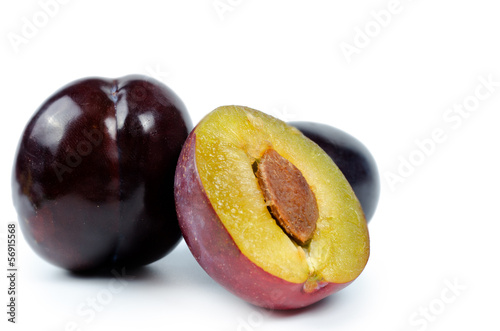 Photo: plums isolated plums isolated