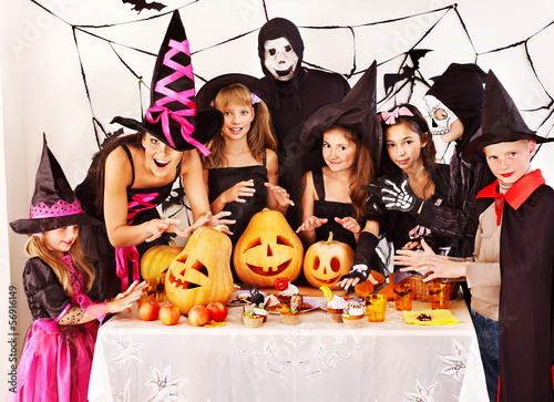 Photo: Halloween party with children. Halloween party with children.