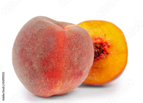 Photo: Peaches isolated on white Peaches isolated on white