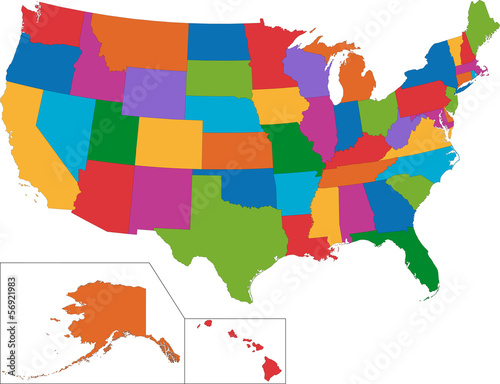 Colorful USA Map