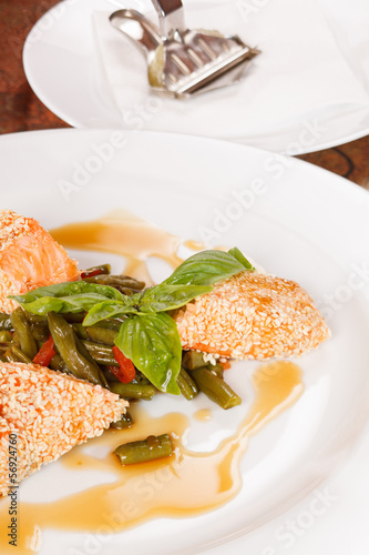 Photo: Salmon with vegetables Salmon with vegetables