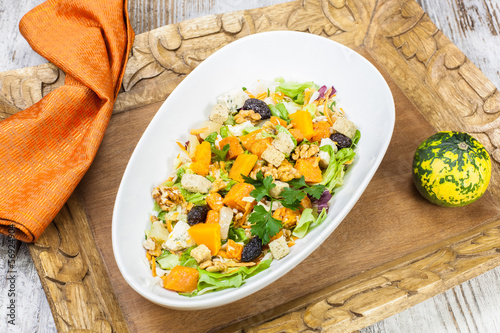 Photo: Pumpkin salad. Viewed from above Pumpkin salad. Viewed from above