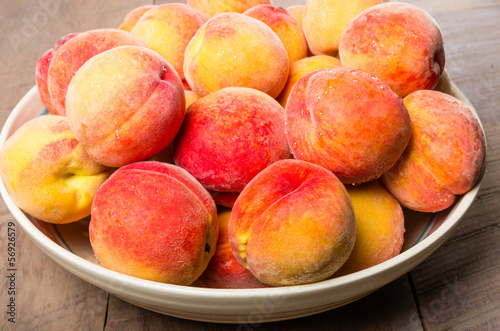 Photo: Bowl of fresh yellow peaches Bowl of fresh yellow peaches
