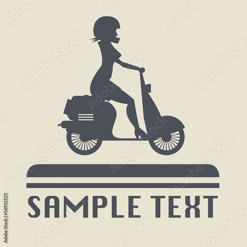 Vector: Scooter Girl icon or sign, vector illustration Scooter Girl icon or sign, vector illustration