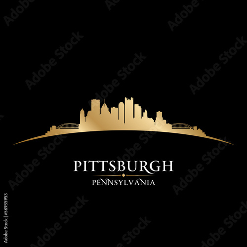 Vector: Pittsburgh Pennsylvania city skyline silhouette black background Pittsburgh Pennsylvania city skyline silhouette black background