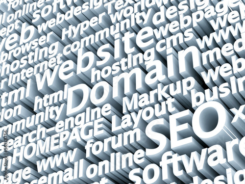 Illustration: Domain SEO wordwall 3D Domain SEO wordwall 3D