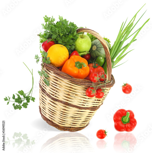 Photo: Vegetables and fruits in the basket Vegetables and fruits in the basket