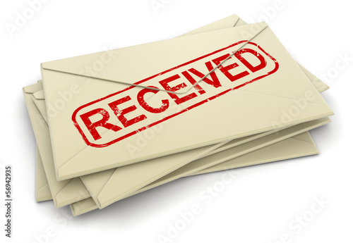 Illustration: Received letters (clipping path included) Received letters (clipping path included)