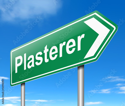Illustration: Plasterer concept. Plasterer concept.