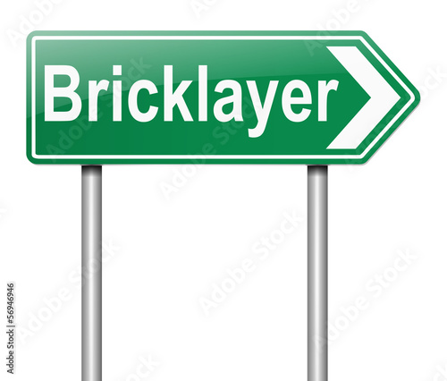 Illustration: Bricklayer concept. Bricklayer concept.