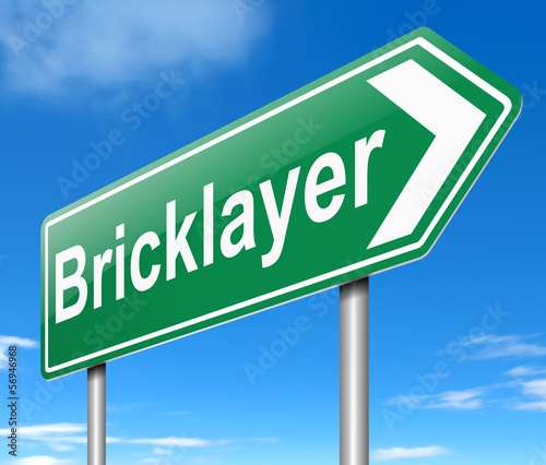 Illustration: Bricklayer concept. Bricklayer concept.