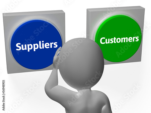 Illustration: Suppliers Customers Buttons Show Supplier Or Distributor Suppliers Customers Buttons Show Supplier Or Distributor