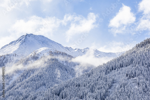 Photo: Snowy mountain landscape Snowy mountain landscape