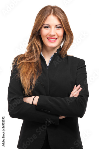Photo: Young businesswoman portrait isolated on white Young businesswoman portrait isolated on white