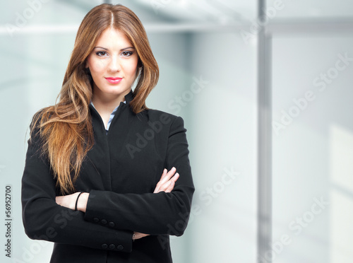 Photo: Young businesswoman portrait isolated on white Young businesswoman portrait isolated on white