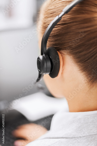 Photo: female helpline operator female helpline operator