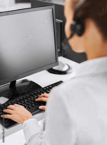 Photo: female helpline operator female helpline operator