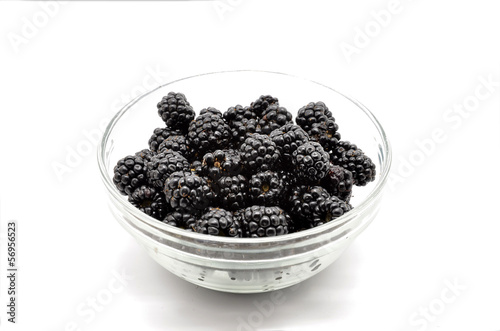 Photo: Glass container with Fresh Ripe Blackberries Glass container with Fresh Ripe Blackberries