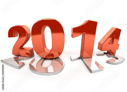 Illustration: New Year 2014 isolated on white New Year 2014 isolated on white