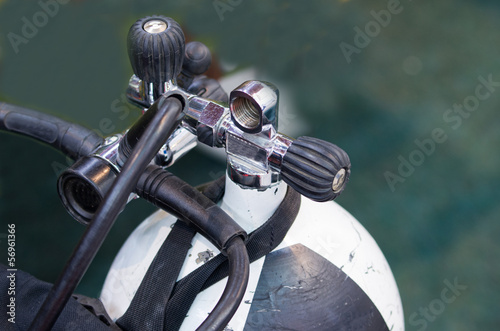 Photo: Oxygen bottle with valve for divers Oxygen bottle with valve for divers