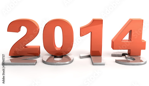 Illustration: New Year 2014 isolated on white New Year 2014 isolated on white