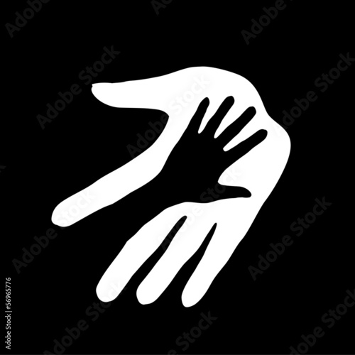 Vector: Helping hand. Helping hand.