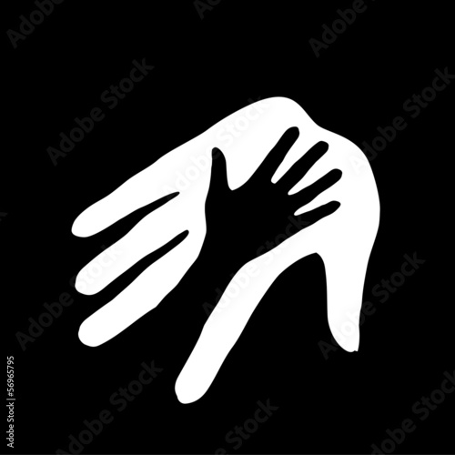 Vector: Helping hand. Helping hand.
