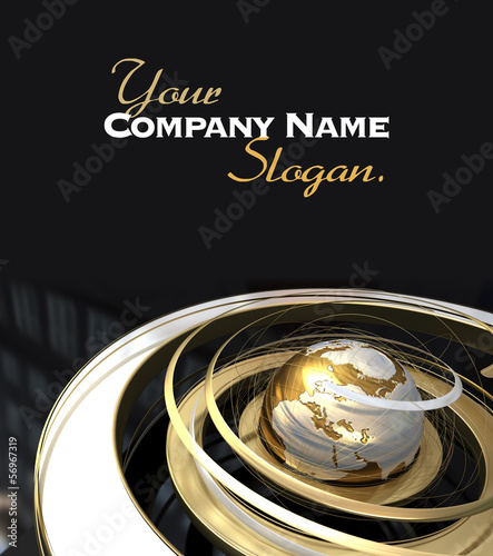 Illustration: World gold background World gold background