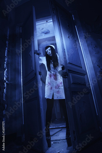 Photo: Horror movie. Crazy dead nurse Horror movie. Crazy dead nurse