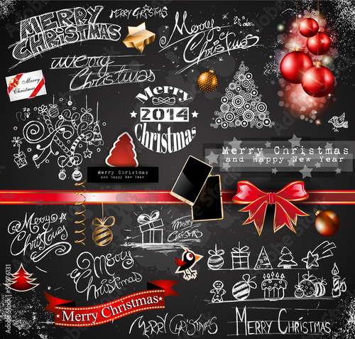 Vector: 2014 Christmas Vintage typograph design elements 2014 Christmas Vintage typograph design elements