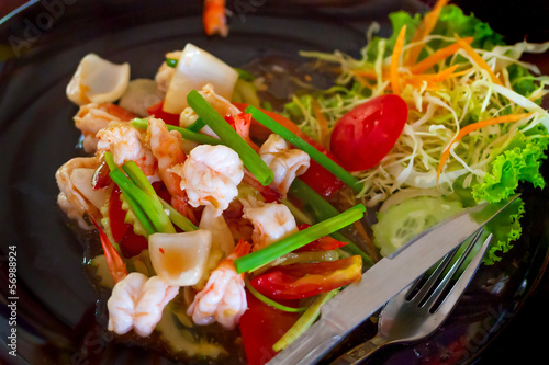 Photo: Thai dish with king prawns and lemon grass Thai dish with king prawns and lemon grass