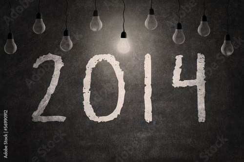 Photo: Blackboard with New year 2014 Blackboard with New year 2014
