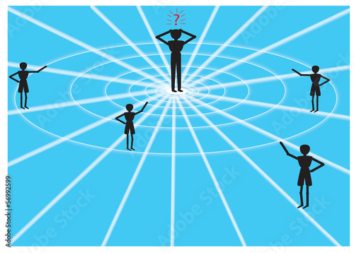 Illustration: people pointing people pointing