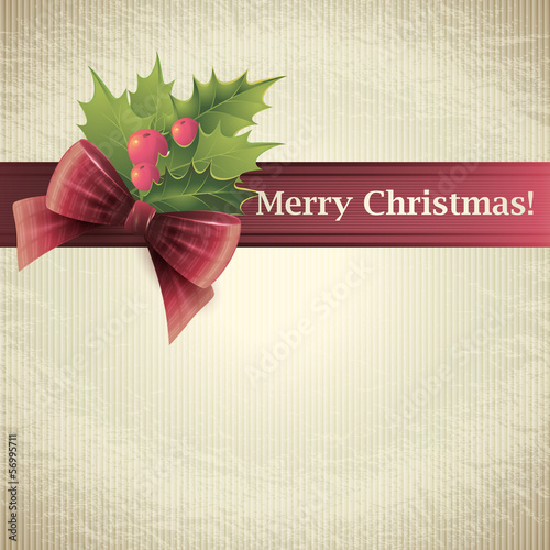 Vector: Christmas holly. Vector illustration. Christmas holly. Vector illustration.