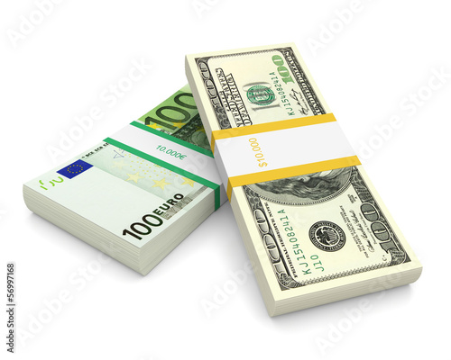 Illustration: Dollar and Euro Dollar and Euro