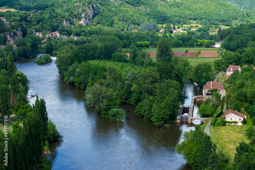 Photo: Landscape with river the Lot in France Landscape with river the Lot in France