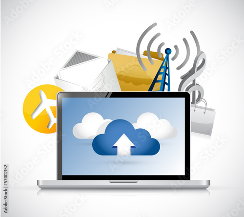 Illustration: laptop app cloud computing illustration design laptop app cloud computing illustration design