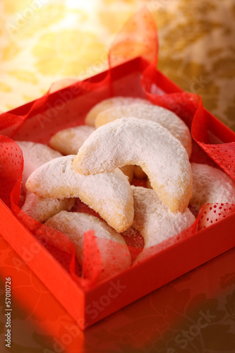 Photo: Vanilla cookies in red box- Christmas cookies Vanilla cookies in red box- Christmas cookies
