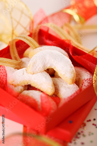 Photo: Vanilla cookies in red box- Christmas cookies Vanilla cookies in red box- Christmas cookies
