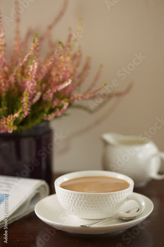 Photo: Cup of coffee with milk Cup of coffee with milk