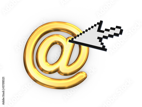 Illustration: Cursor and AT symbol. Cursor and AT symbol.