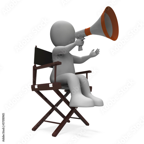 Illustration: Movie Director Character Shows Hollywood Producer Or Filmmaker Movie Director Character Shows Hollywood Producer Or Filmmaker