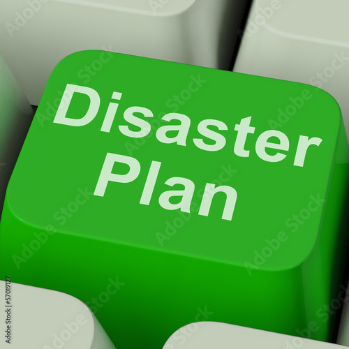 Illustration: Disaster Plan Key Shows Emergency Crisis Protection Disaster Plan Key Shows Emergency Crisis Protection