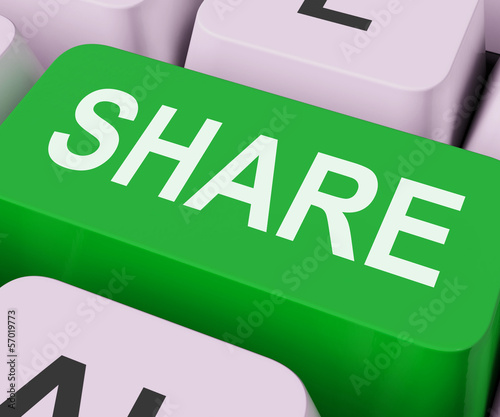 Illustration: Share Key Shows Sharing Webpage Or Picture Online Share Key Shows Sharing Webpage Or Picture Online
