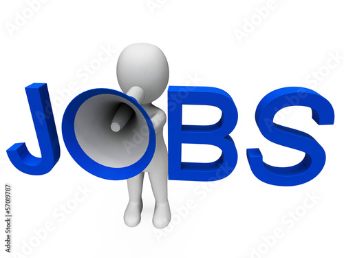 Illustration: Jobs Hailer Shows Job Ads Recruitment And Vacancies Jobs Hailer Shows Job Ads Recruitment And Vacancies
