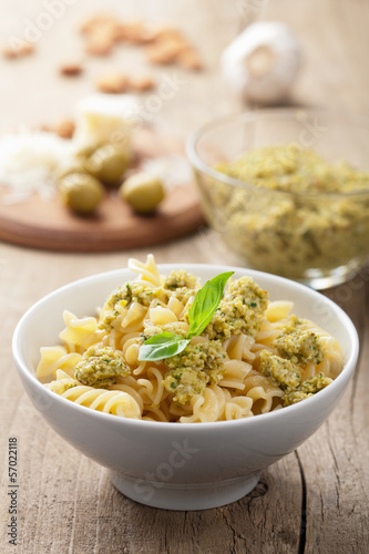 Photo: pasta with olive tapenade pasta with olive tapenade