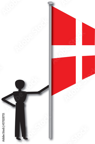 Illustration: man with flag man with flag